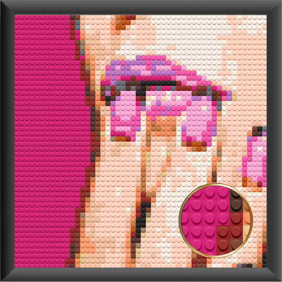 Beauty Cherry Lips Home Decor Art Piece Bricked Mosaic 16x16"