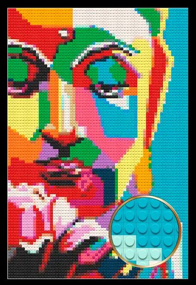 Buddha Wall Art - Symbolic Beauty and Inspiration Bricked Mosaic Home Decor 20x30"