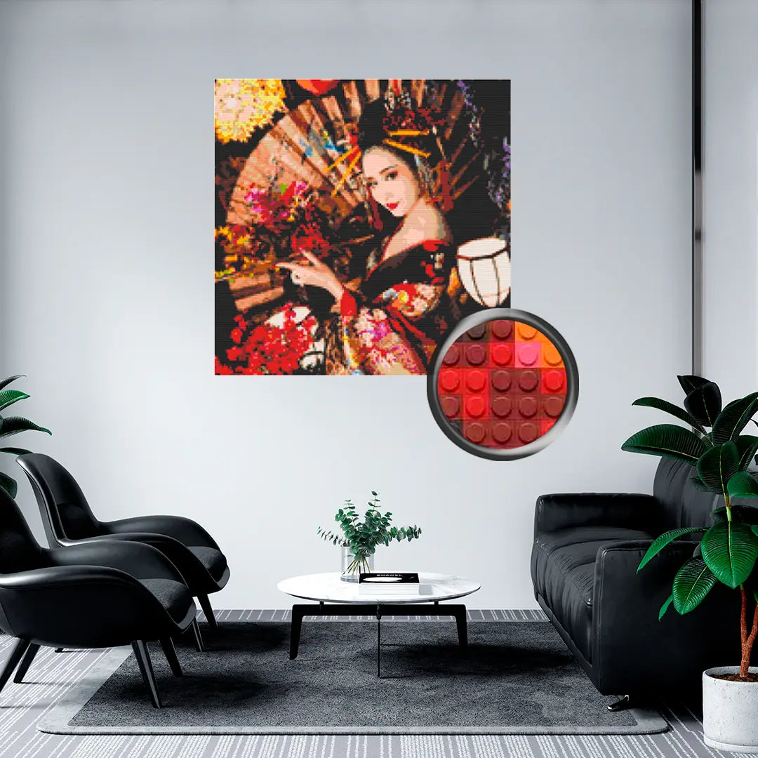 Custom Bricked Mosaic Portrait 50x50" - Memobrick