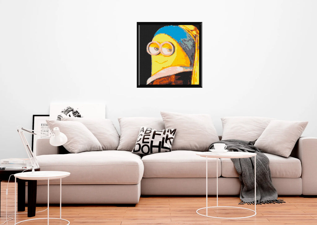 Minion Art Piece Home Wall Decor Bricked Mosaic Portrait 30x30" Memobrick