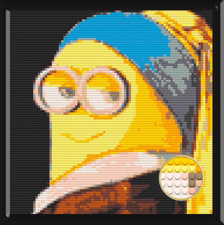 Minion Art Piece Home Wall Decor Bricked Mosaic Portrait 30x30