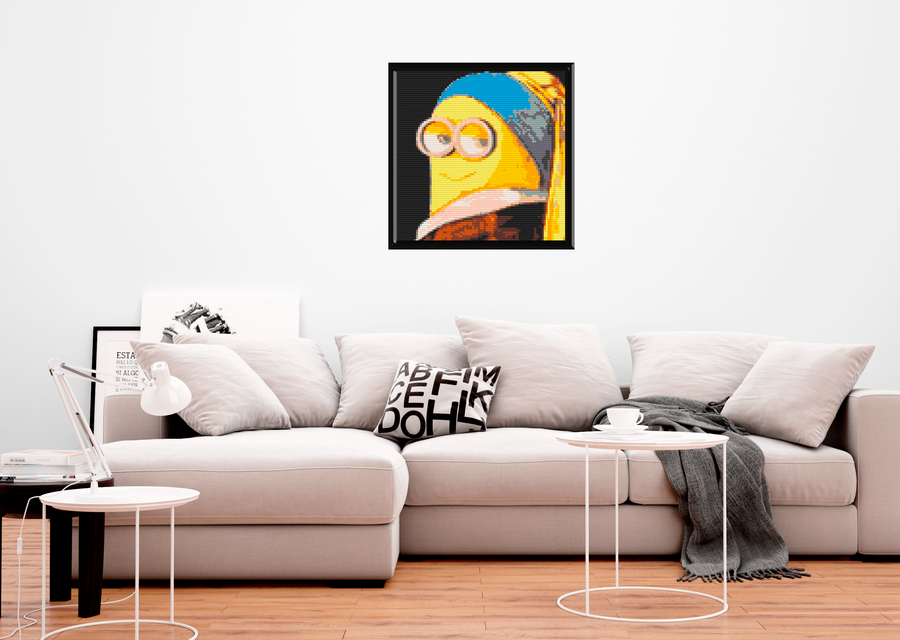 Minion Art Piece Home Wall Decor Bricked Mosaic Portrait 30x30