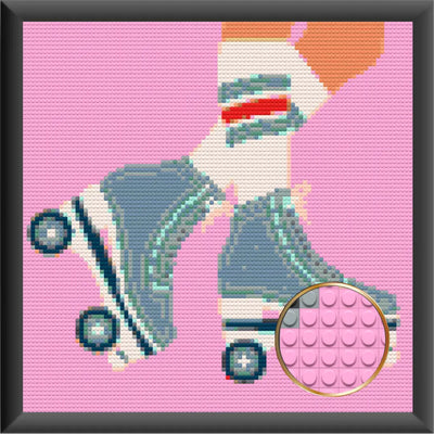 Roller skate Art Piece Home Wall Decor Bricked Mosaic Portrait 30x30"