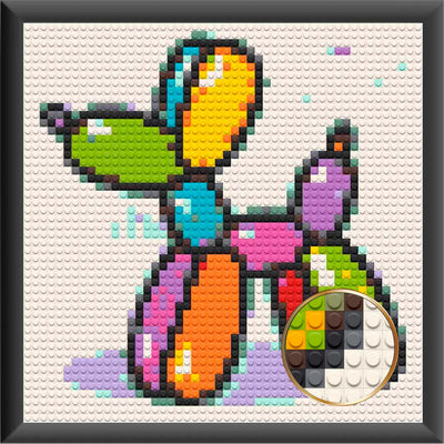 Woof Bubble Dog  Home Decor Bricked Mosaic Portrait 16x16"